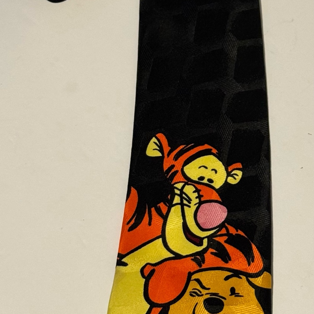 Disney Winnie The Pooh and Tigger Men’s Neck Tie Casual Dress Novelty Black